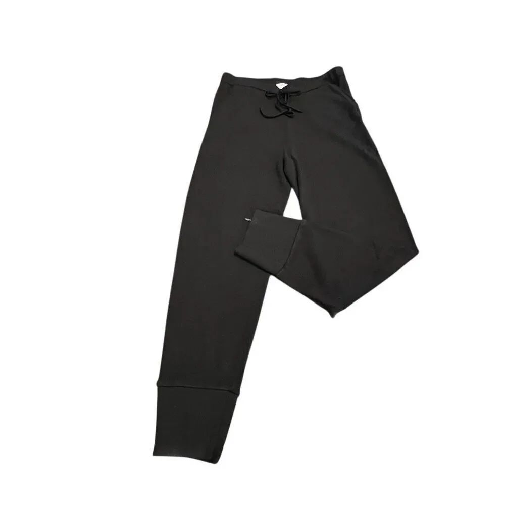 Per Se by Carlisle Women's Ankle Zip Drawstring Jogger Sweatpants Black Medium